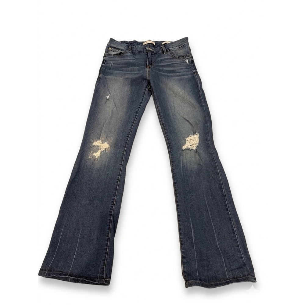 Guess Los Angeles Tailored Mini Boot Distressed Jeans Womens Size 29
